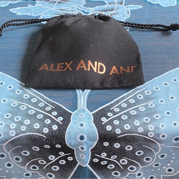 SALE ALEX AND ANI bangle,original bag,silver with dark blue ABS Crystals - Picture 6 of 6